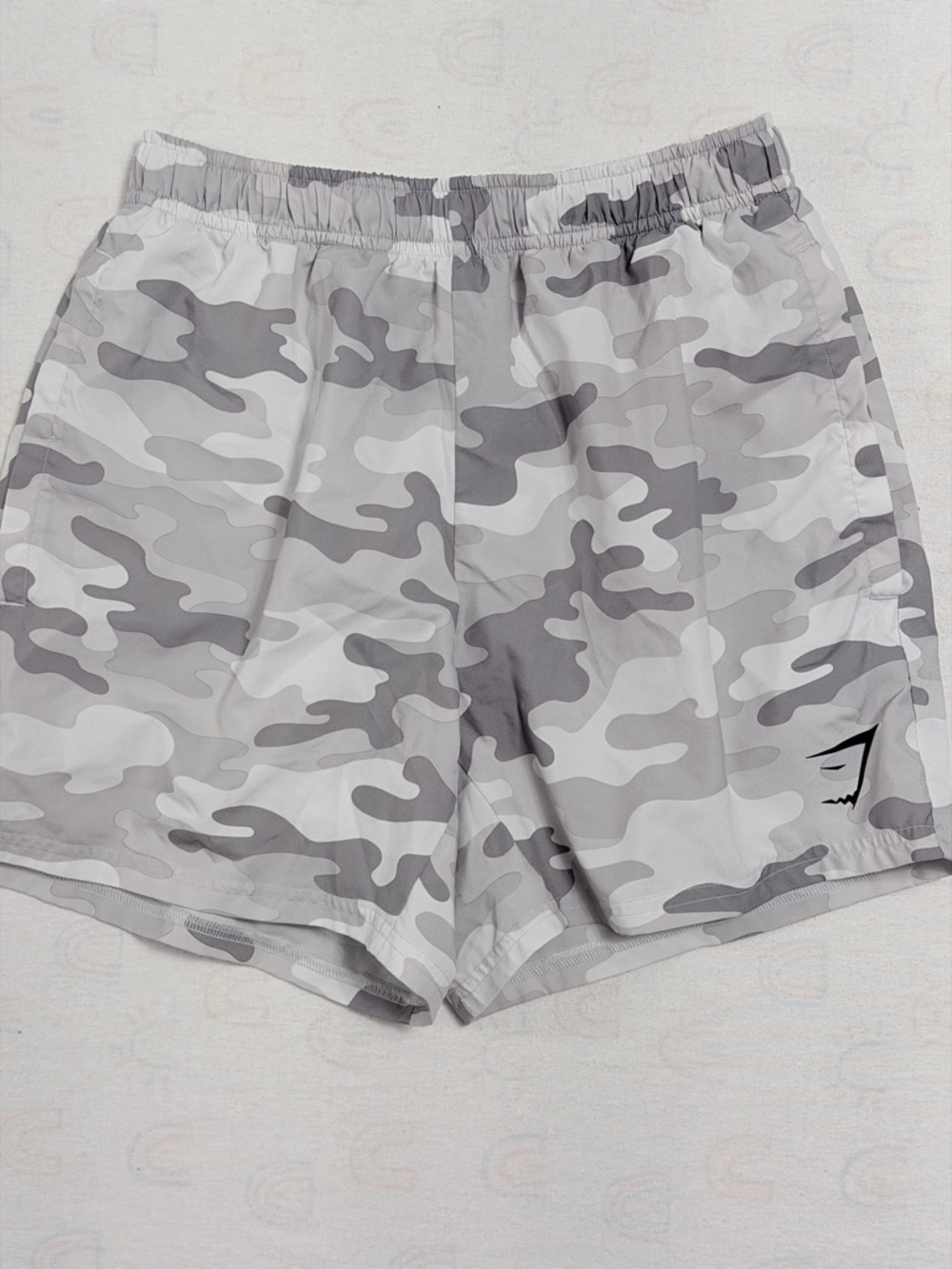 Gymshark Light Gray & White Camo Training Shorts
